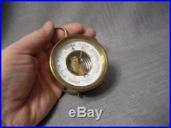 Antique French Aneroid Barometer Brass Case -small size