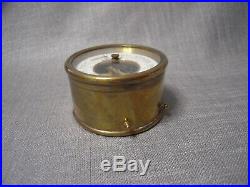 Antique French Aneroid Barometer Brass Case -small size