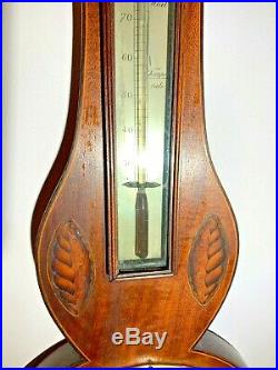 Antique French Barometer In Gielpi Portsmouth Mahogany withInlays