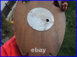 Antique French Barometer & Thermometer. Carved Wood Lyre Shape. 1920s-30s