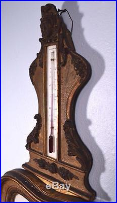 Antique French Barometer Thermometer Weather Station