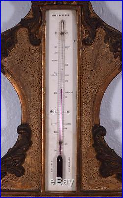 Antique French Barometer Thermometer Weather Station