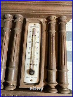 Antique French Barometer/Thermometers Black Forest style carving. Parts