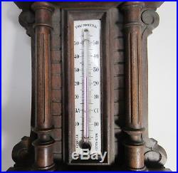 Antique French Barometre Barometer Thermometre Aneroide Beautifully Carved 26