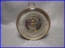 Antique French Brass Holosteric Barometer & Thermometer