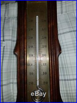 Antique French Carved Walnut Barometer & Thermometer. Wall Hanging. Outstanding