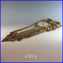 Antique French Gilt Barometer Thermometer