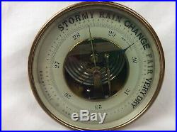 Antique French HPBN Holosteric Brass Barometer