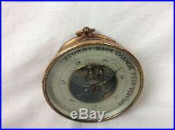 Antique French HPBN Holosteric Brass Barometer