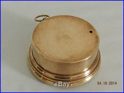 Antique French Holosteric Barometer Solid Brass Case Mfr by PNHB France 19th Cen