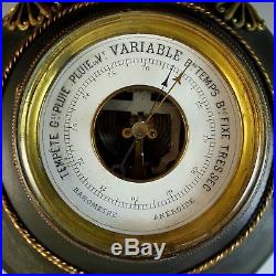 Antique French Napoleon III Aneroid Barometer with Ormolu Accents