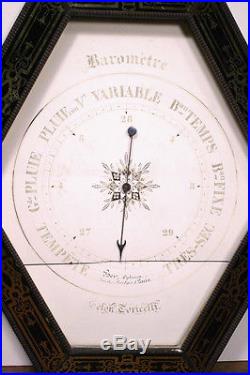 Antique French SELON TORICELLI Barometer. Louis XVI Gilt Glass PARIS. RARE