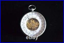 Antique French Silver Pocket Barometer ca 1870