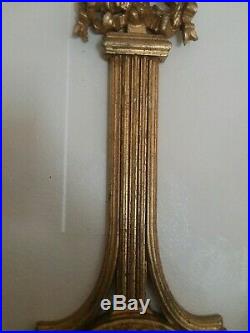 Antique French bow barometer giltwood neoclassical VGT