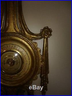 Antique French neoclassic empire barometer giltwood xv louis