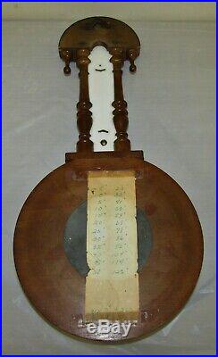 Antique French wall Barometer Thermometer Carved Wood