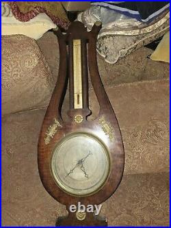 Antique George III Banjo Mahogany Barometer Early 1900's