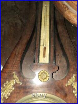 Antique George III Banjo Mahogany Barometer Early 1900's