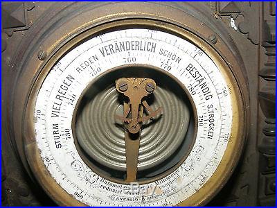 Antique German ANEROID Barometer In Hidden Eastlake Key Wall Cabinet