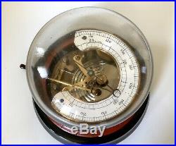 Antique German Aneroid Barometer Sealed In Glass Dome Rare