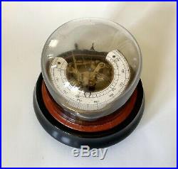 Antique German Aneroid Barometer Sealed In Glass Dome Rare