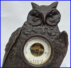 Antique German Aneroid Barometer V. REGEN VERANDERLICH SCHON OWL STAND