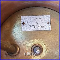 Antique German Barograph Ciclostormograph In Glass Metal Case Key Wind