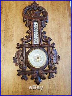 Antique German Black Forest Carved Barometer