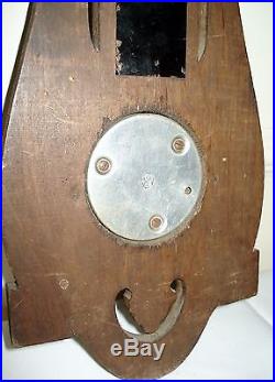 Antique German Black Forest Hand-Carved Wood Weather Station Barometer c. 1910