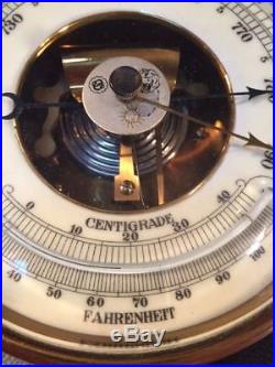 Antique German Brass Holosteric Barometer & Thermometer Perfect # L