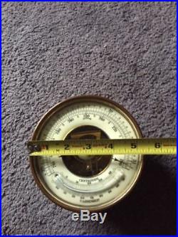 Antique German Brass Holosteric Barometer & Thermometer Perfect # L