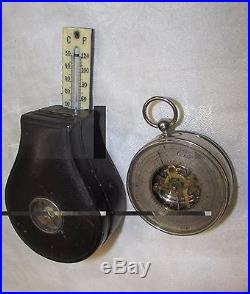 Antique German Cased Pocket Barometer Altimeter & Thermometer Compendium