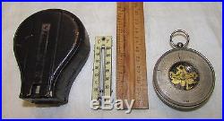 Antique German Cased Pocket Barometer Altimeter & Thermometer Compendium