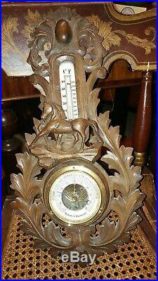 Antique German Hand Carved Barometer Golosterir Very well made