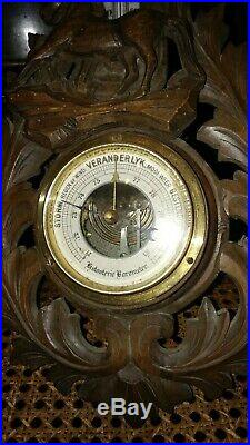 Antique German Hand Carved Barometer Golosterir Very well made