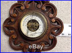 Antique German JUGENDSTIL Barometer circa 1910 Walnut broken / damaged