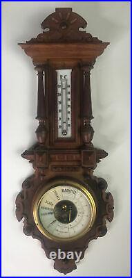 Antique German Wall Barometer & Thermometer Black Forest, 20
