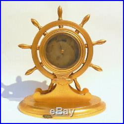 Antique Gilt Bronze Capstan Ship's Wheel Barometer H. Rodrigues Piccadilly c1865
