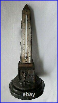 Antique Grand Tour Egyptian Obelisk Souvenir Thermometer All Original Working