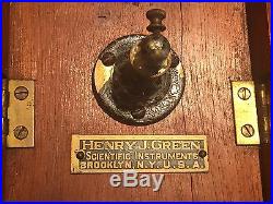 Antique Henry J. Green Stick Barometer in Wood Case