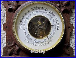 Antique Hermann Wertheimer Hand-Carved Barometer