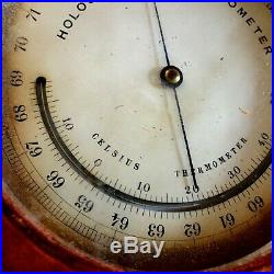 Antique Holosteric Barometer & Celsius Thermometer original leather case & strap