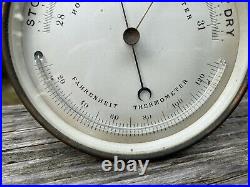 Antique Holosteric Hanging Barometer Curved Thermometer PHNB Made In France 5