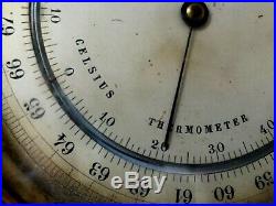 Antique Holosteric pocket Barometer & Celsius Thermometer original leather case