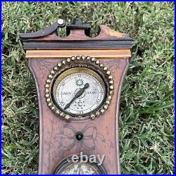 Antique Inlaid Mahogany Banjo Wheel Barometer Thermometer 42 Holborn Parts