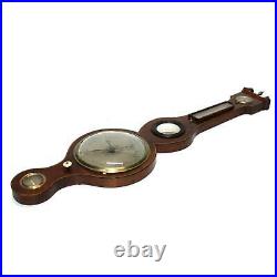 Antique Irish F. Porri Dublin Inlaid Level Banjo Case Barometer Weather Station