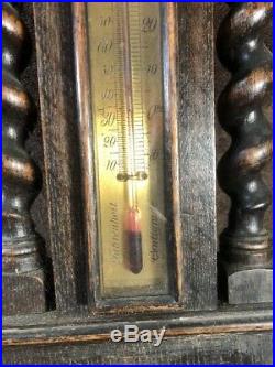 Antique J. Durkin English Barometer / Thermometer For Parts Or Repair