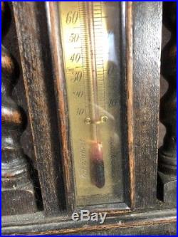 Antique J. Durkin English Barometer / Thermometer For Parts Or Repair