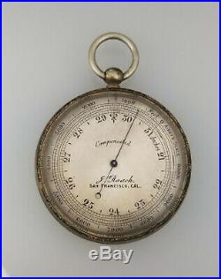 Antique J. Roach San Francisco Compensated Pocket Barometer Aireys Scale