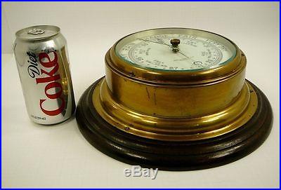 Antique John Baker Kensington Brass Barometer Nautical Maritime Ship England vtg